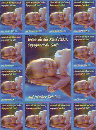 *Postkarte mit Aufklebern, „Wenn du ein Kind siehst“, blau