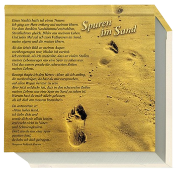 *Notizblock „Spuren im Sand“