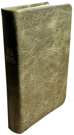 *Pocketbibel, Leder Olive, dunkelgrün, Goldschnitt