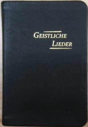 Geistliche Lieder, erweiterte Auflage 254 Lieder – klein – Leder, schwarz, Goldschnitt – verprägtes Exemplar