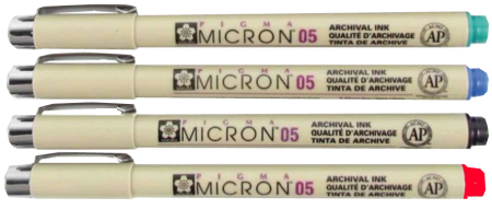 *Bibel-Dünnfaserschreiber SAKURA Fineliner PIGMA MICRON, 0,05 mm – 4-Farben-Set