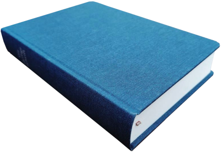 Schreibrandbibel, groß, Leinen, blau