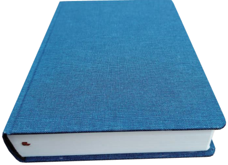 Schreibrandbibel, groß, Leinen, blau