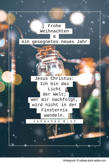 Faltkarte Din-A6, Weihnachten „Ich bin das Licht“