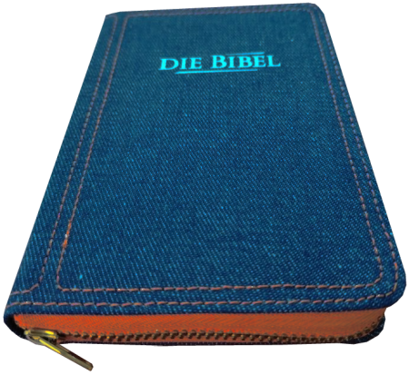 *Pocketbibel, Jeans, Reißverschluss